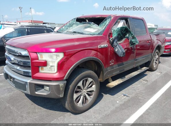 1FTEW1CG7GFD13251 2016 FORD F150 Maroon წინა მარცხენა ხედი სამი მეოთხედიდან