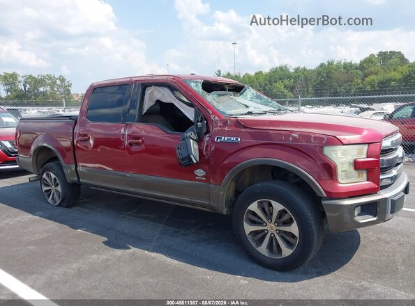 1FTEW1CG7GFD13251 2016 FORD F150 Maroon უკანა სალონის ხედი