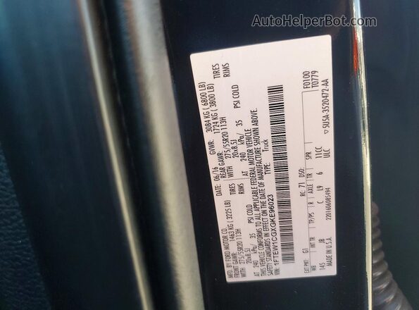 1FTEW1CGXGKE96023 2016 FORD F150 Black VIN sticker view