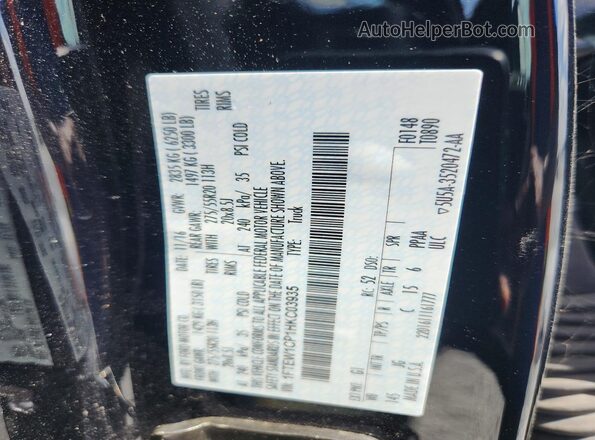 1FTEW1CP1HKC03935 2017 FORD F150 Black VIN კოდის სტიკერის ხედი