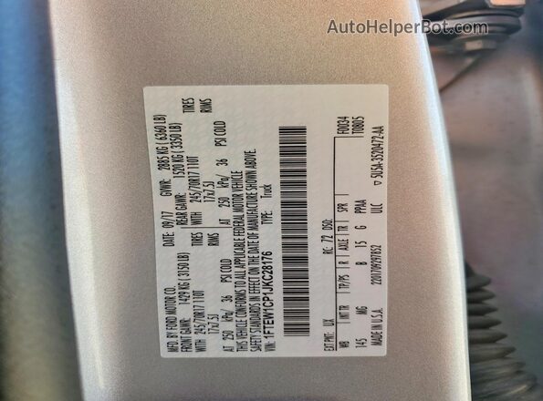1FTEW1CP1JKC28176 2018 FORD F150 Silver Engine compartment view