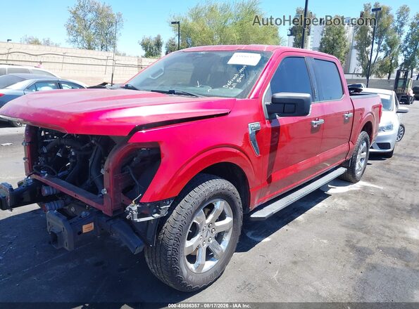 1FTEW1CP6MKE17880 2021 FORD F150 Red წინა მარცხენა ხედი სამი მეოთხედიდან