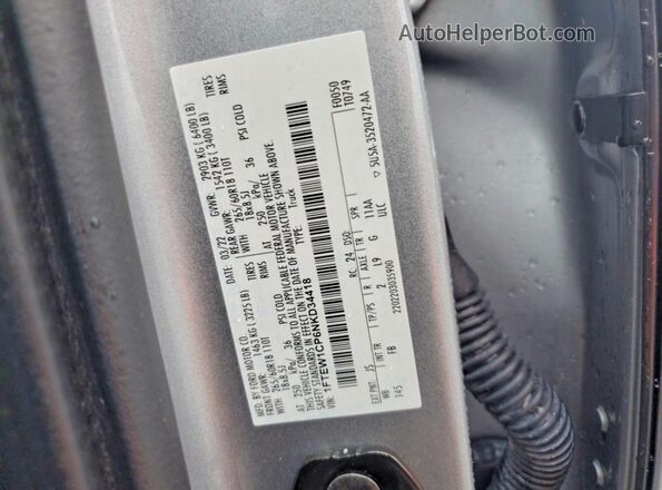 1FTEW1CP6NKD34418 2022 FORD F150 Gray VIN კოდის სტიკერის ხედი