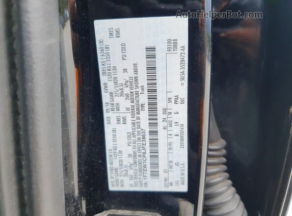 1FTEW1CP8JFE38637 2018 FORD F150 Black Vista de la etiqueta del VIN