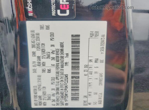 1FTEW1CPXKFC23245 2019 FORD F150 Black Вид підкапотного простору