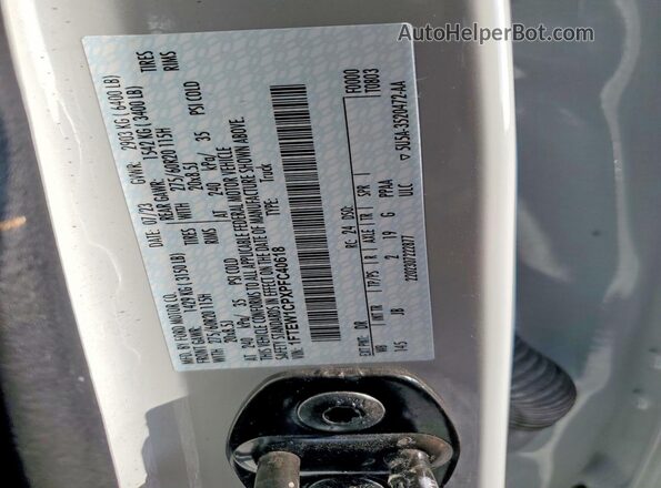 1FTEW1CPXPFC40618 2023 FORD F150 Gray VIN կոդի պիտակի տեսք