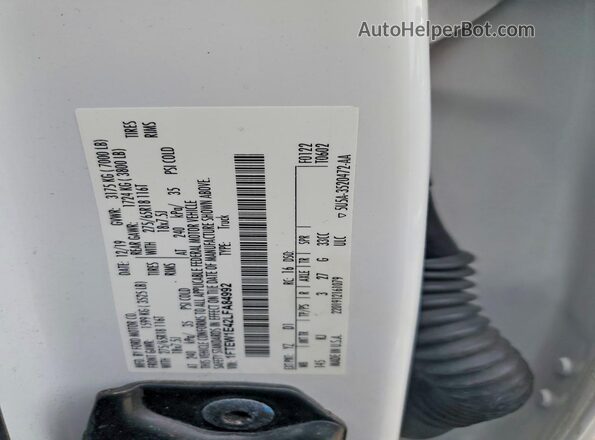 1FTEW1E42LFA84992 2020 FORD F150 White Engine compartment view