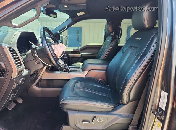 1FTEW1E43KFC10596 2019 FORD F150 Gray Vista interior delantera