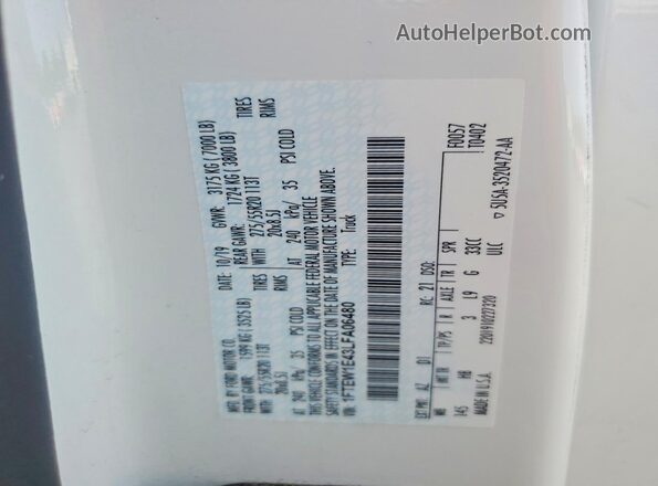 1FTEW1E43LFA06480 2020 FORD F150 White Շարժիչի բաժամունքի տեսք