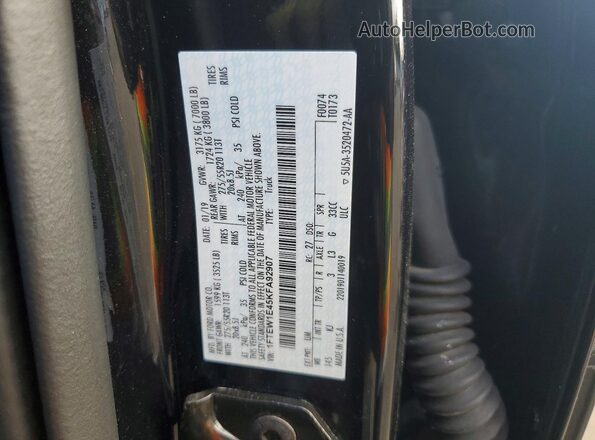 1FTEW1E45KFA92907 2019 FORD F150 Black Engine compartment view