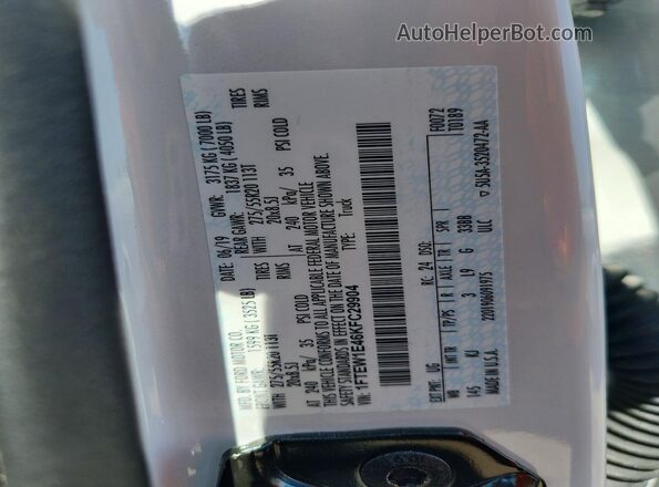 1FTEW1E46KFC29904 2019 FORD F150 White Widok komory silnika