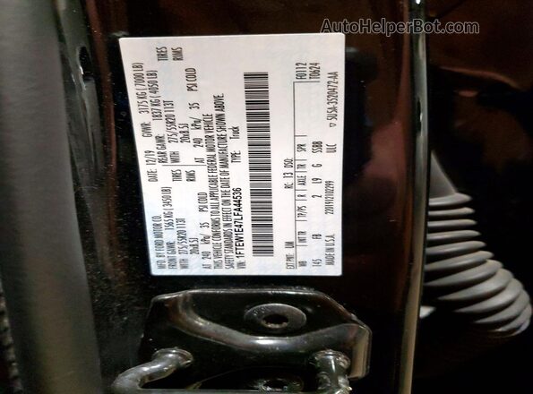 1FTEW1E47LFA44536 2020 FORD F150 Black Շարժիչի բաժամունքի տեսք