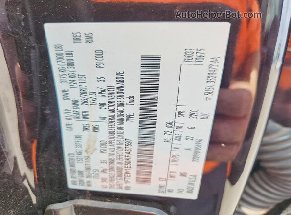 1FTEW1E50KFA67597 2019 FORD F150 Black Engine compartment view