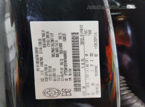 1FTEW1E51KFA00653 2019 FORD F150 Black 