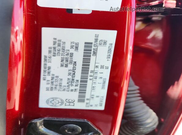 1FTEW1E54JFE51204 2018 FORD F150 Red Vista del compartimento del motor