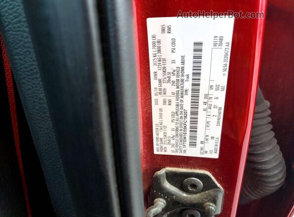 1FTEW1E55KFC18207 2019 FORD F150 Red Вид підкапотного простору
