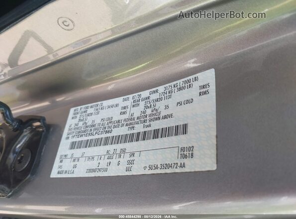 1FTEW1E55LFC37860 2020 FORD F150 Silver Vista del compartimento del motor