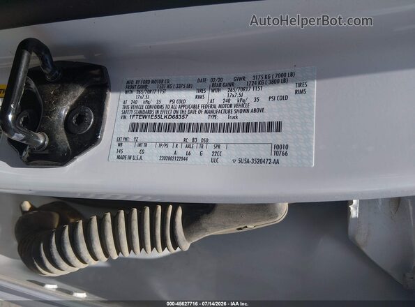 1FTEW1E55LKD68357 2020 FORD F150 White Widok komory silnika