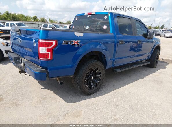 1FTEW1E56JKE70103 2018 FORD F150 Blue Tył prawy