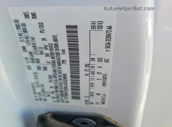 1FTEW1E56LKD25890 2020 FORD F150 White Вид підкапотного простору