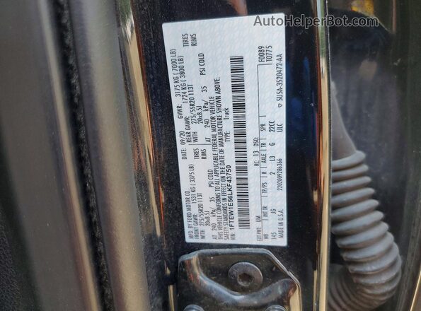 1FTEW1E56LKF43750 2020 FORD F150 Black Widok komory silnika