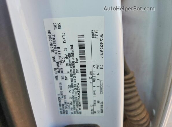 1FTEW1E5XJKE03357 2018 FORD F150 Белый Вид подкапотного пространства