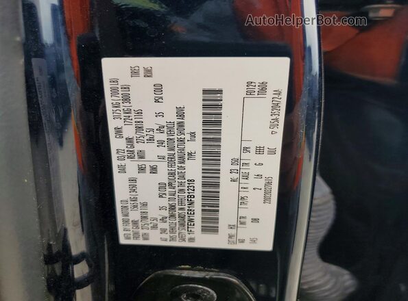 1FTEW1E81NFB12318 2022 FORD F150 Black Вид підкапотного простору