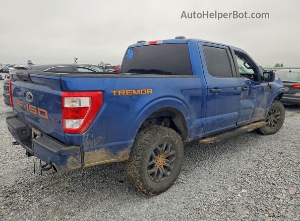 1FTEW1E86NFB13089 2022 FORD F150 Blue Rear right