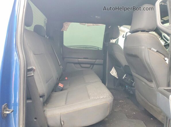 1FTEW1E86NFB13089 2022 FORD F150 Blue Rear seats view