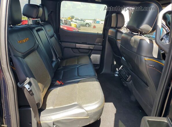 1FTEW1E86PFB16447 2023 FORD F150 Blue Rear seats view