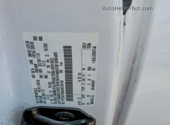 1FTEW1E89GKF35139 2016 FORD F150 White VIN კოდის სტიკერის ხედი