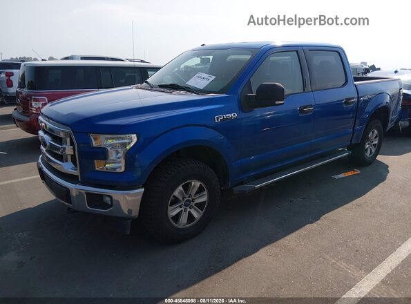 1FTEW1E89HFA13654 2017 FORD F150 Blue Առջևի ձախ երեք քառորդ տեսարան