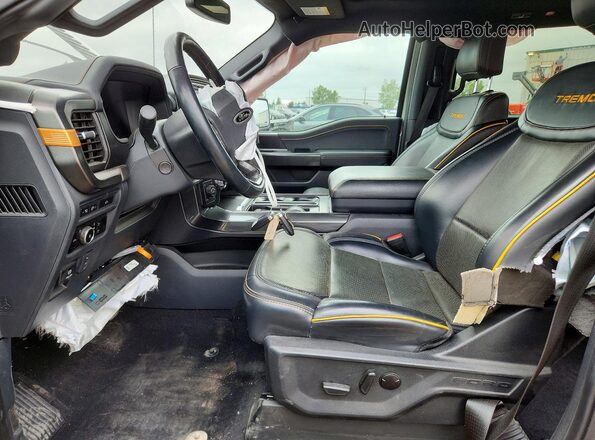 1FTEW1E8XPFC95981 2023 FORD F150 Gray Widok wnętrza z przodu