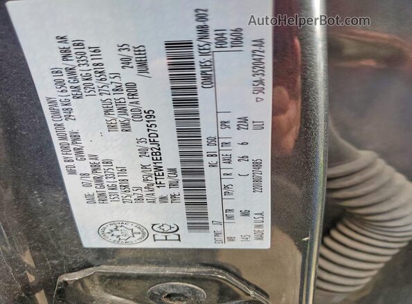 1FTEW1EB2JFD75195 2018 FORD F150 Серый Вид наклейки с VIN-кодом
