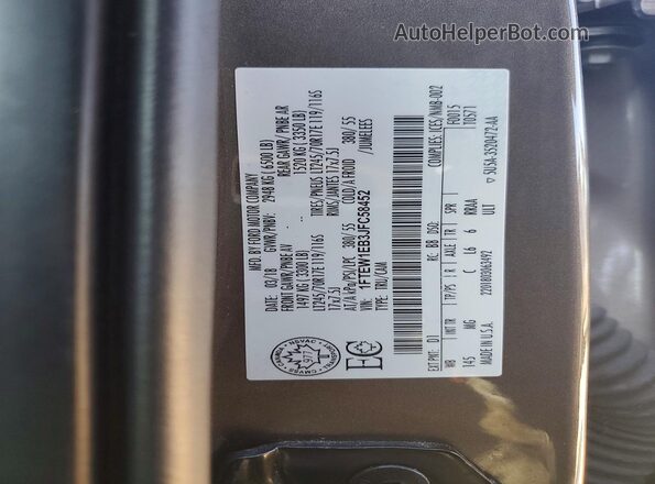 1FTEW1EB3JFC58452 2018 FORD F150 Brown Вид підкапотного простору