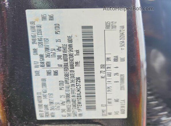 1FTEW1EBXJKC57256 2018 FORD F150 Brown Widok komory silnika