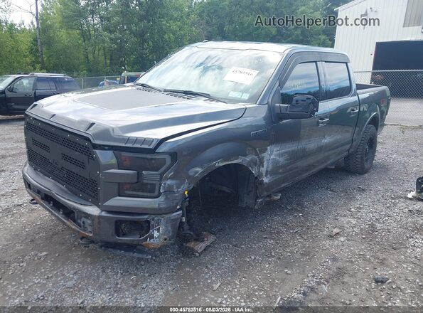 1FTEW1EF1HFB03041 2017 FORD F150 Gray Առջևի ձախ երեք քառորդ տեսարան
