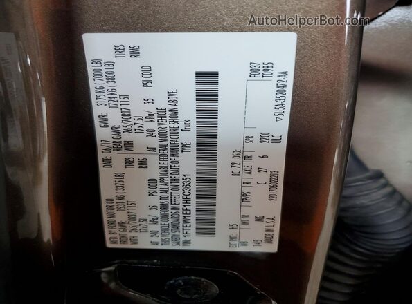 1FTEW1EF1HFC36351 2017 FORD F150 Brown Widok komory silnika