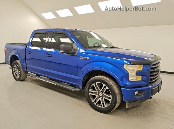 1FTEW1EF4HKC41521 2017 FORD F150 Синий Передняя правая четверть