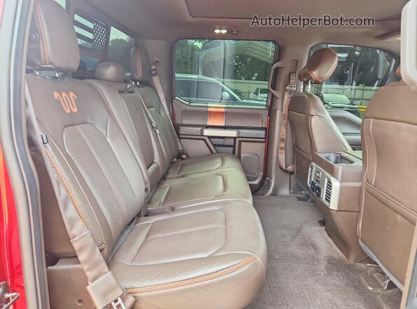 1FTEW1EF7HFB62076 2017 FORD F150 Red Rear seats view