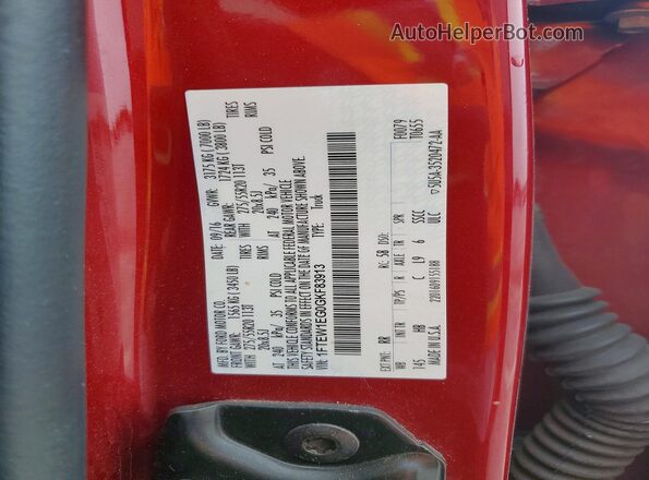 1FTEW1EG0GKF83913 2016 FORD F150 Red Вид підкапотного простору