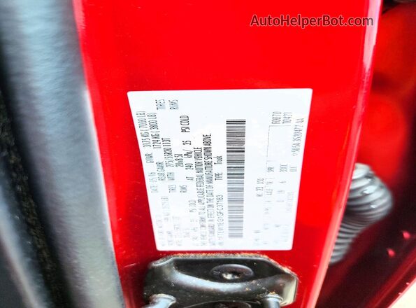 1FTEW1EG1GFC37183 2016 FORD F150 Red Вид наклейки з VIN-кодом