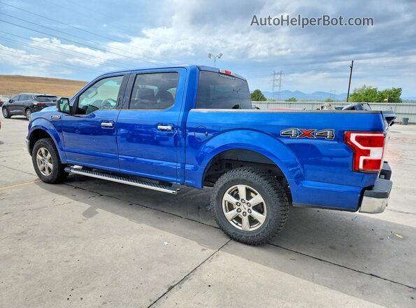 1FTEW1EG1JFA04668 2018 FORD F150 Blue Trasero izquierdo
