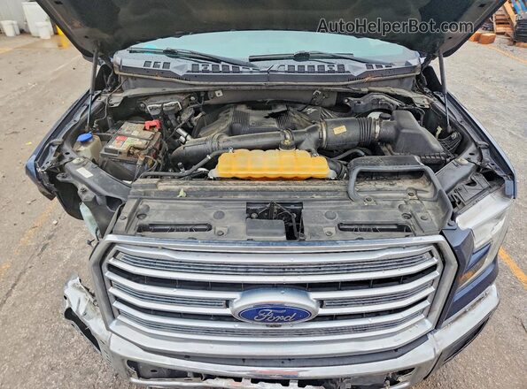1FTEW1EG2HFC20474 2017 FORD F150 Blue Вид задньої частини салону