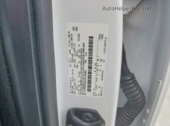1FTEW1EG3JFC24295 2018 FORD F150 White VIN კოდის სტიკერის ხედი