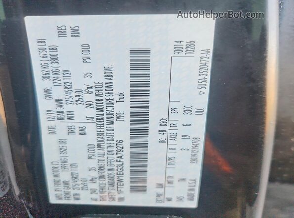 1FTEW1EG3LFA79276 2020 FORD F150 Black Вид підкапотного простору