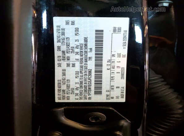 1FTEW1EG5JFC58982 2018 FORD F150 Black VIN sticker view