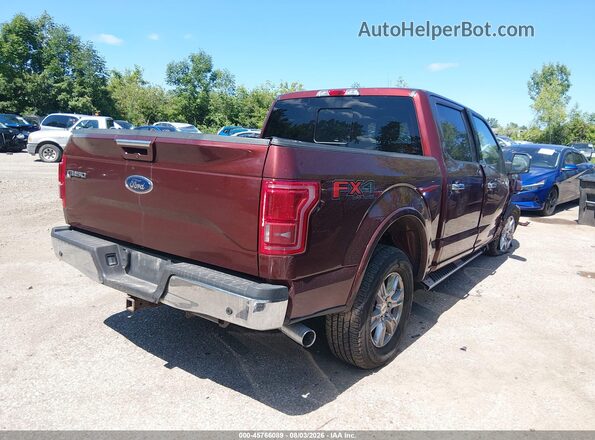 1FTEW1EG7GFB67303 2016 FORD F150 Maroon უკანა მარჯვენა
