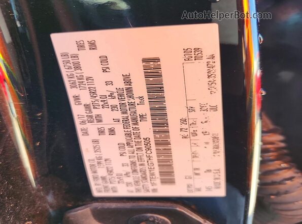 1FTEW1EG7HFC90505 2017 FORD F150 Black Widok komory silnika