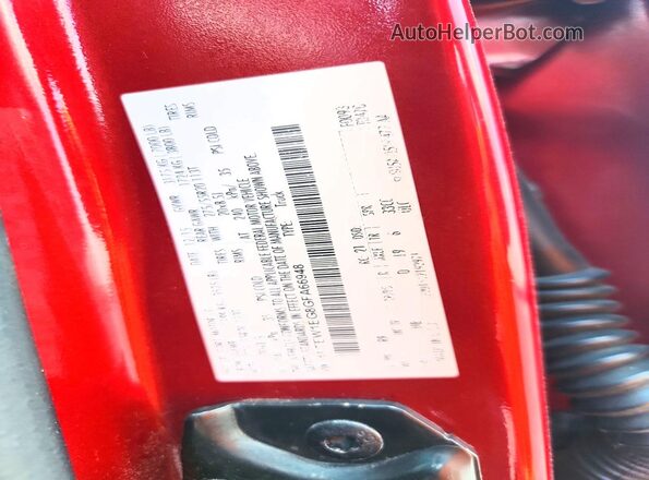 1FTEW1EG8GFA66948 2016 FORD F150 Red VIN კოდის სტიკერის ხედი
